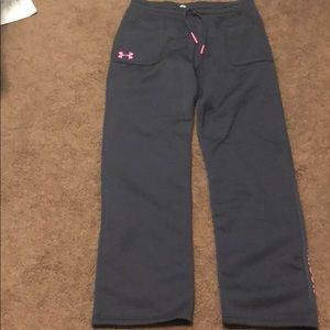 Youth large gray and pink girls pants